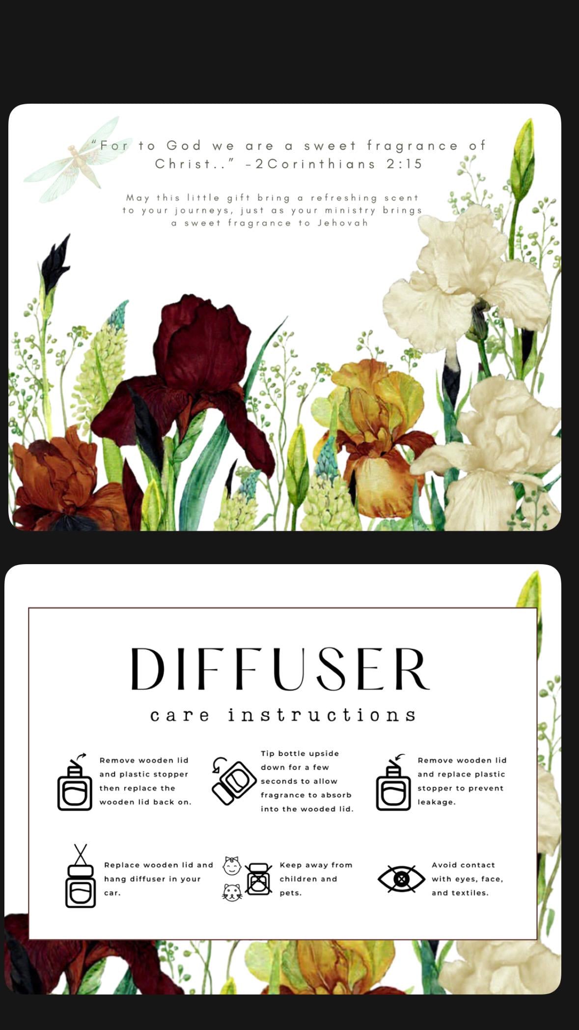 A Sweet Fragrance - Pioneer Gifts | His & Hers | Hanging Diffusers | 8ml