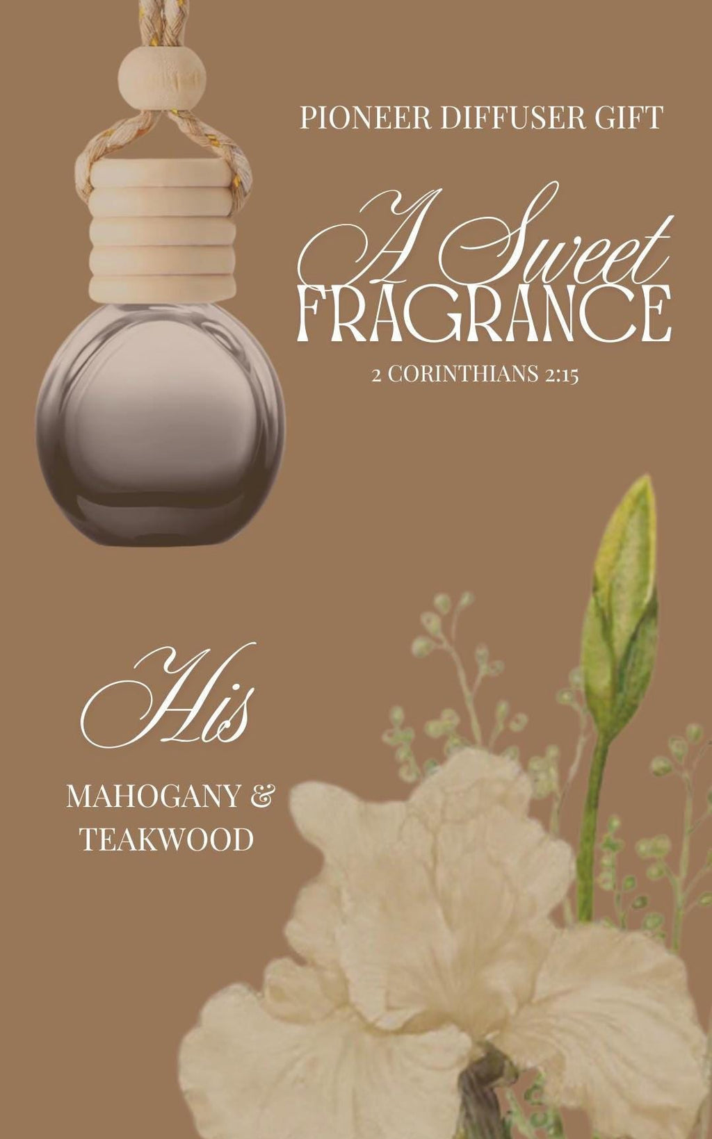 A Sweet Fragrance - Pioneer Gifts | His & Hers | Hanging Diffusers | 8ml