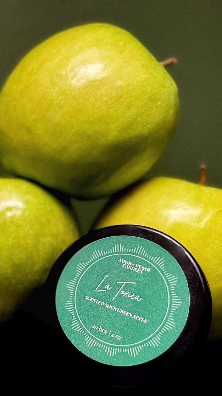 La Tóxica Candle – Sour Green Apple | Soy Candle | 4 oz