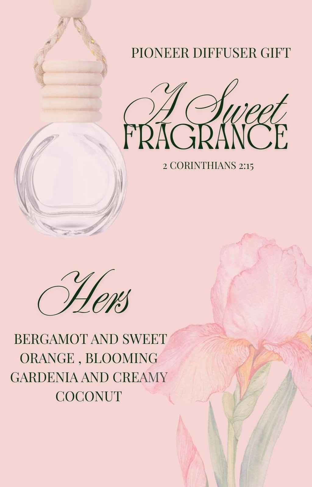 A Sweet Fragrance - Pioneer Gifts | His & Hers | Hanging Diffusers | 8ml